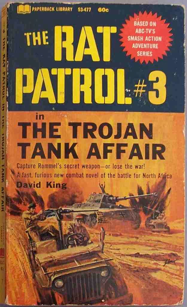 In the image there is a book with army tank and jeeps on it, it seems like a war along with a text...