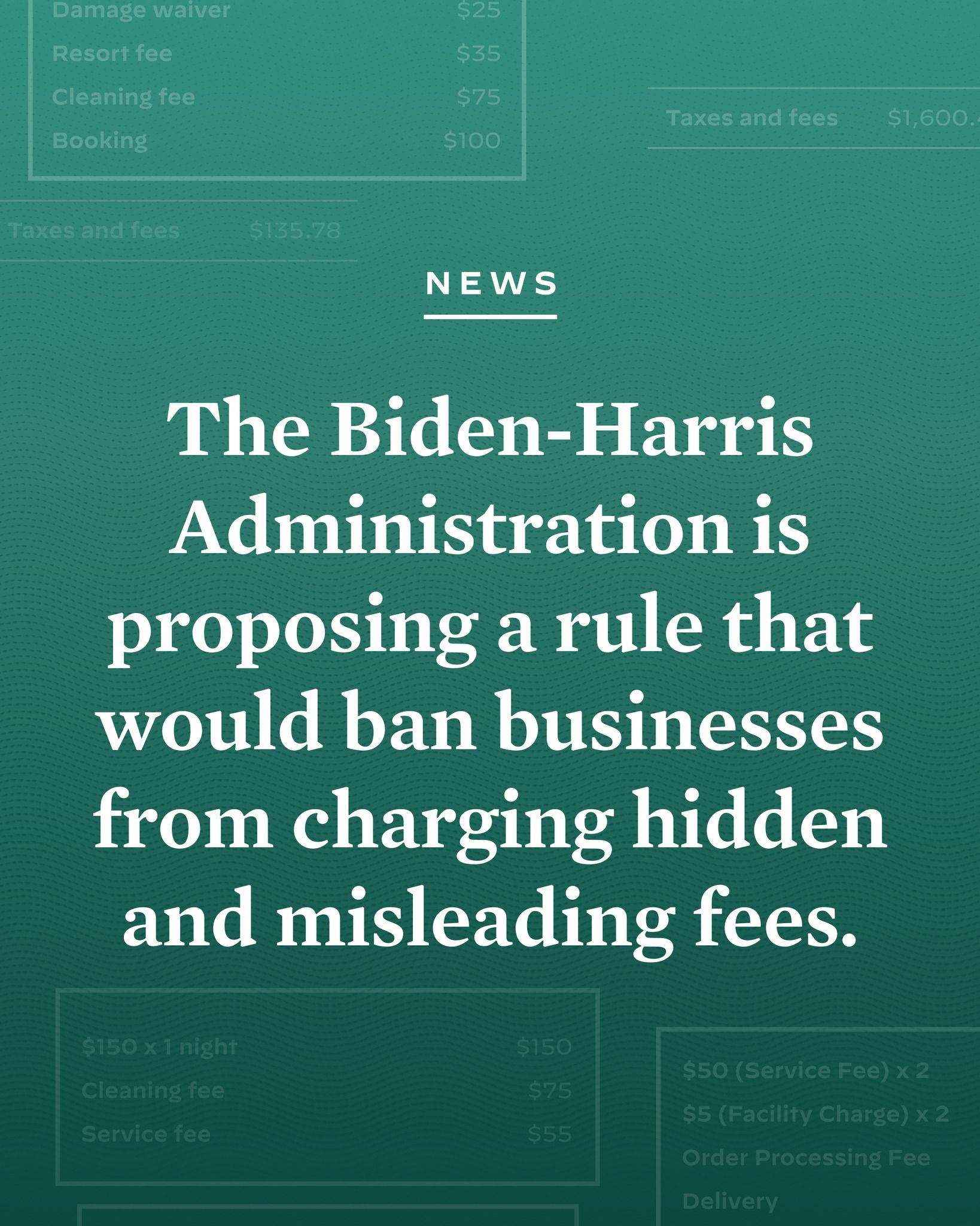 The image shows a poster with the text "The Biden-Harris Administration is Proposing a Rule That...