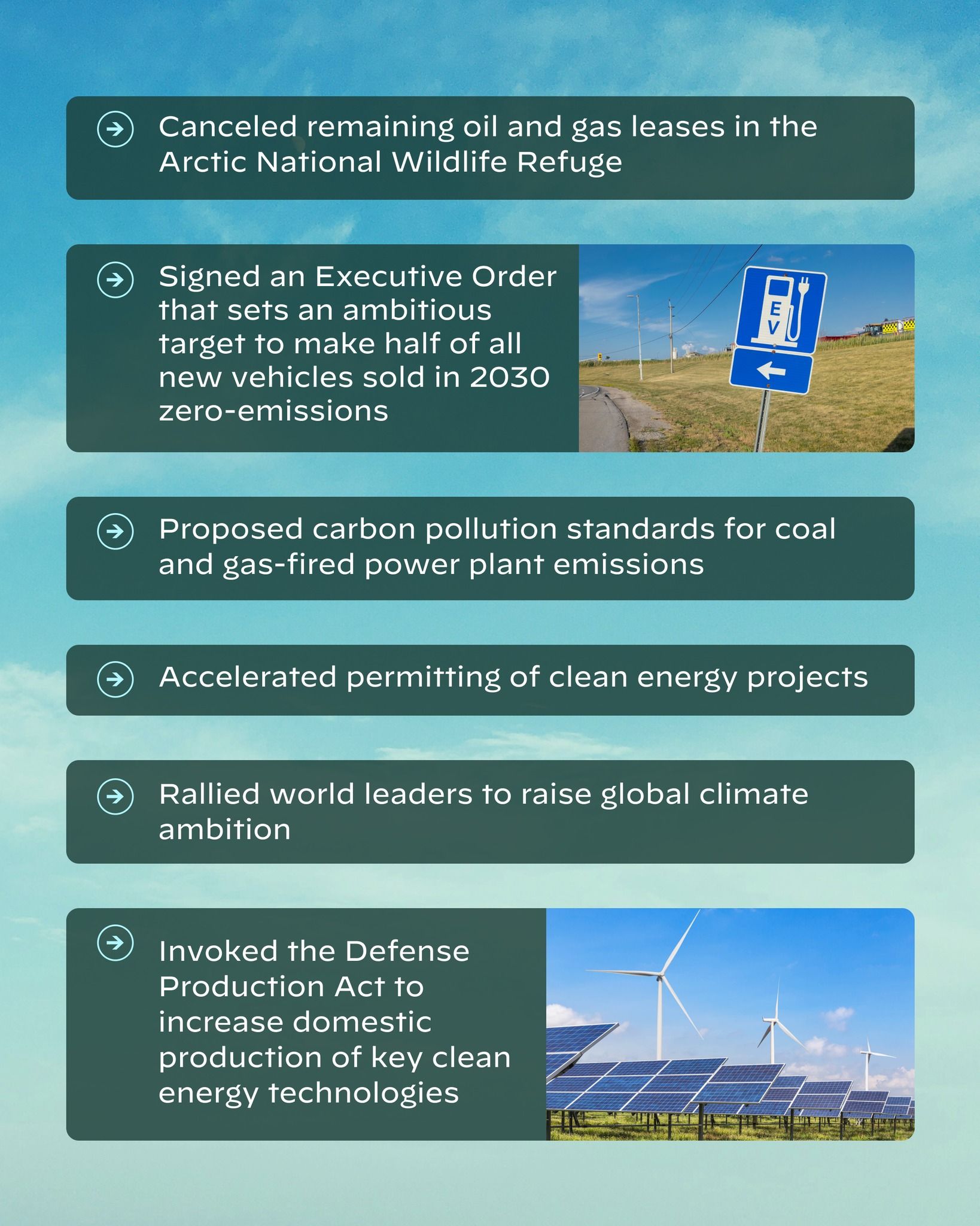 The image shows a poster with text and images of solar panels and windmills against a backdrop of a...