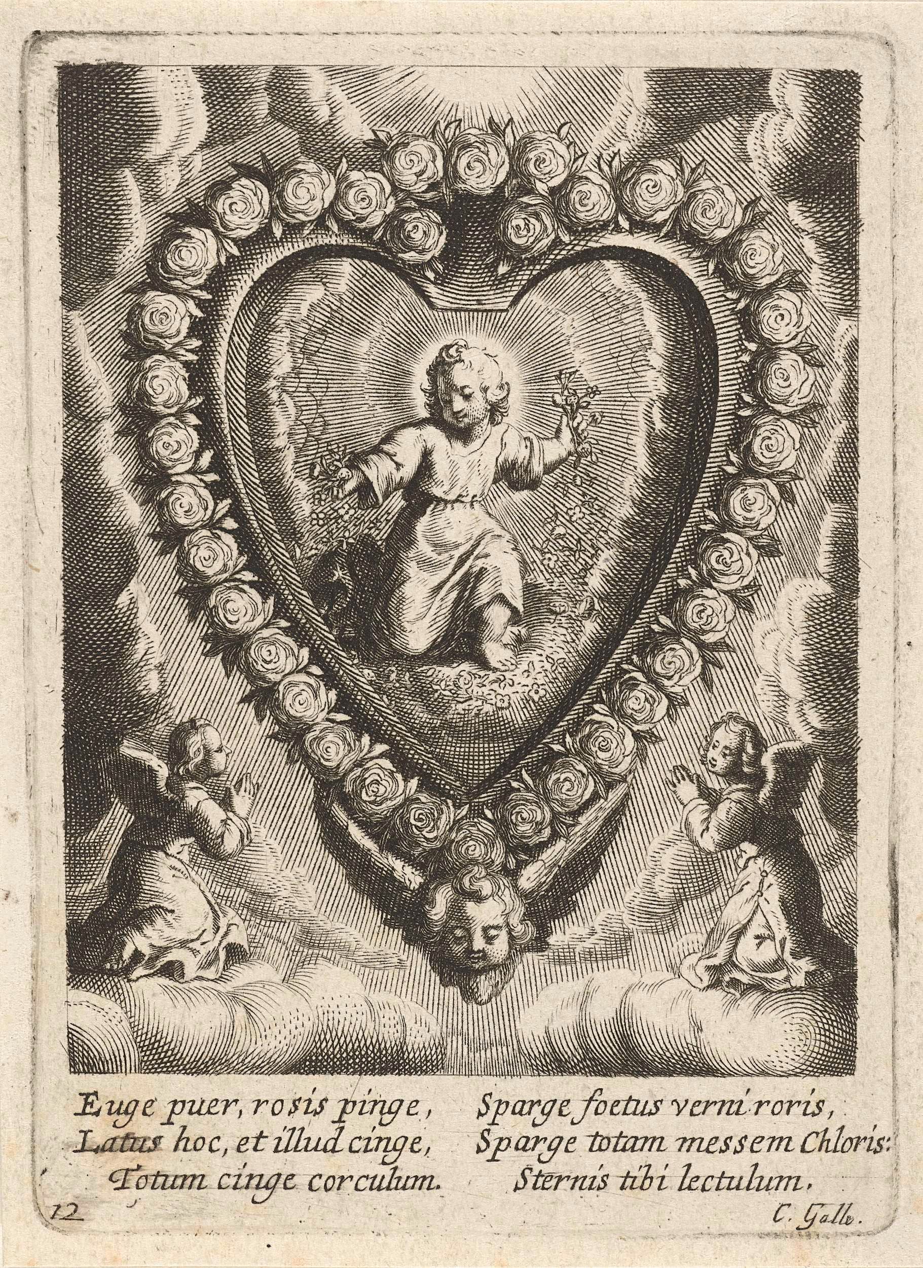 The image shows a black and white drawing of a heart with a child in the center surrounded by...