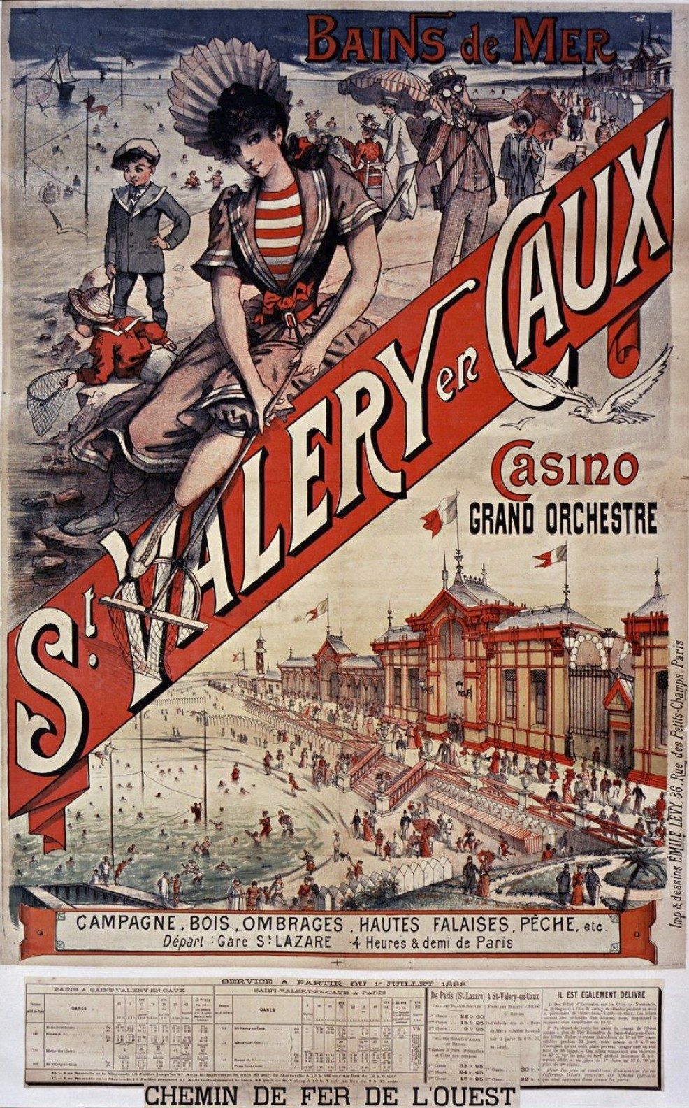 The image shows a poster advertising a casino in Paris, France. It features a woman with a human...