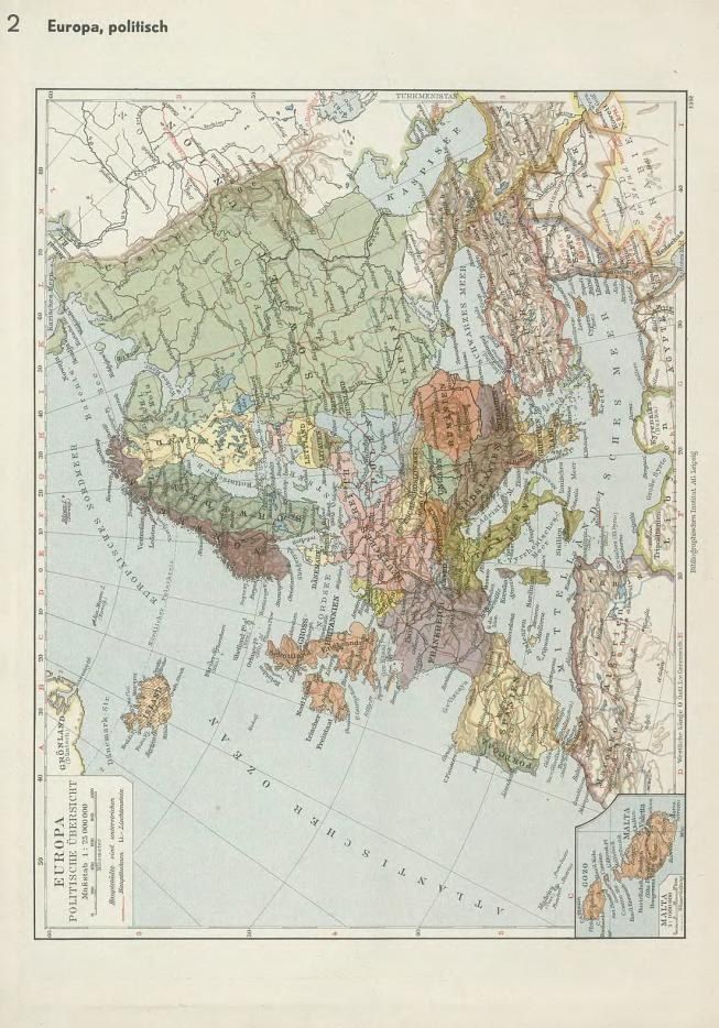 The image shows an old map of Europe from the 19th century, depicting the political divisions of...