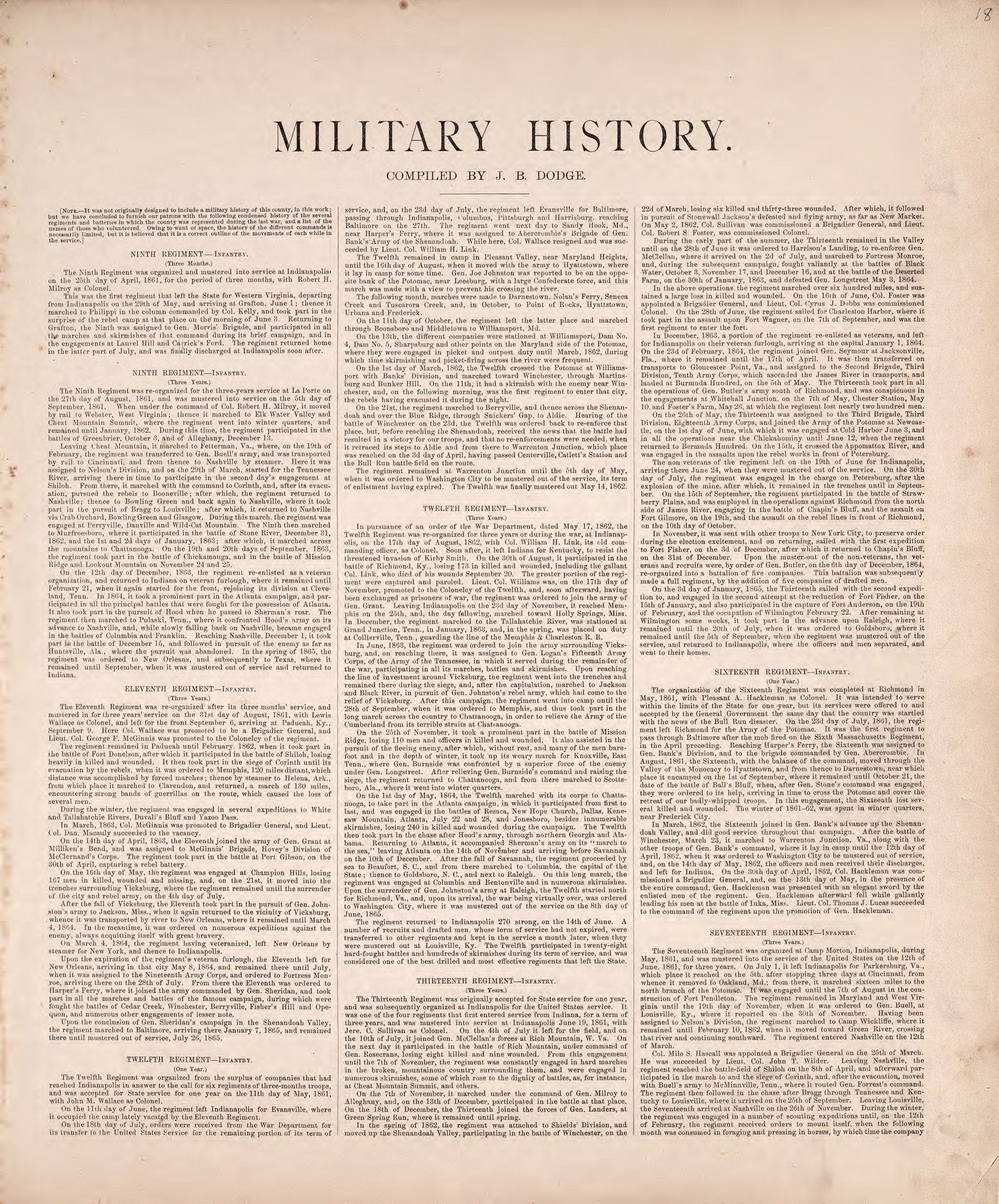 The image shows an old book with the words "Military History" written on it, which is the first...
