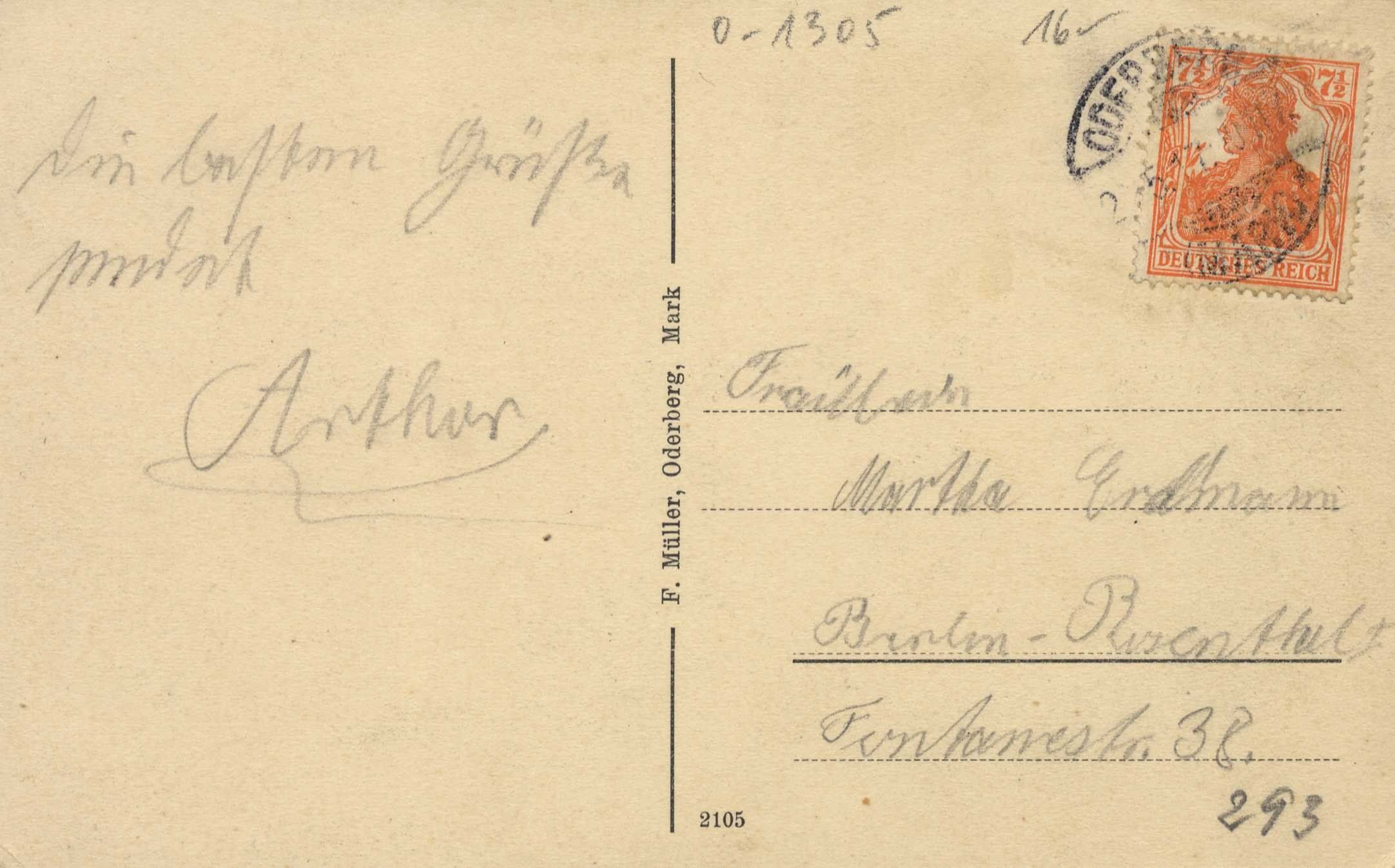 The image shows an old envelope with a stamp on it, which is an envelope from Germany to Austria,...