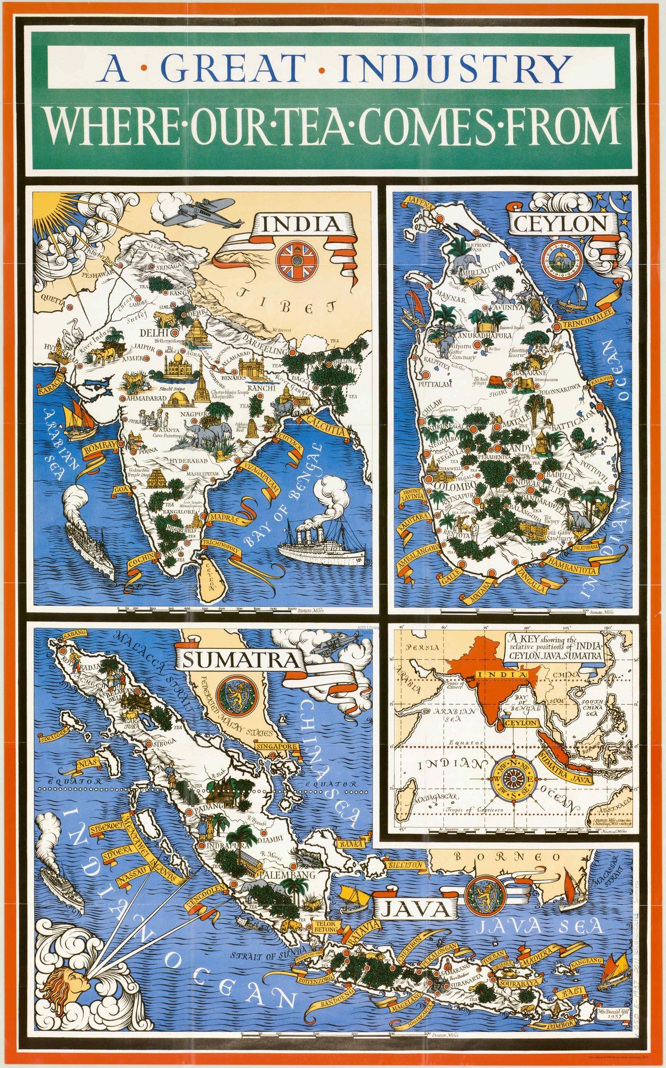 The image shows a poster with a map of India in the center, surrounded by text that reads "A Great...