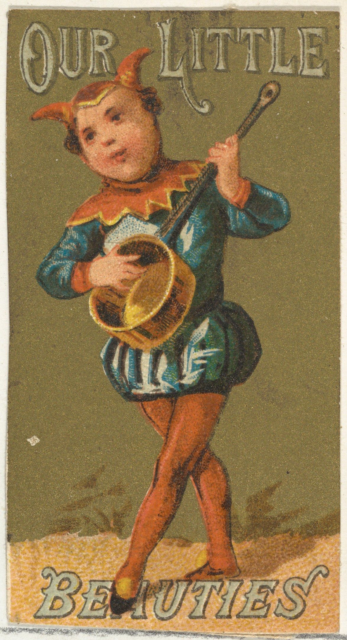 The image shows a poster of a boy playing a musical instrument, with the words "Our Little...