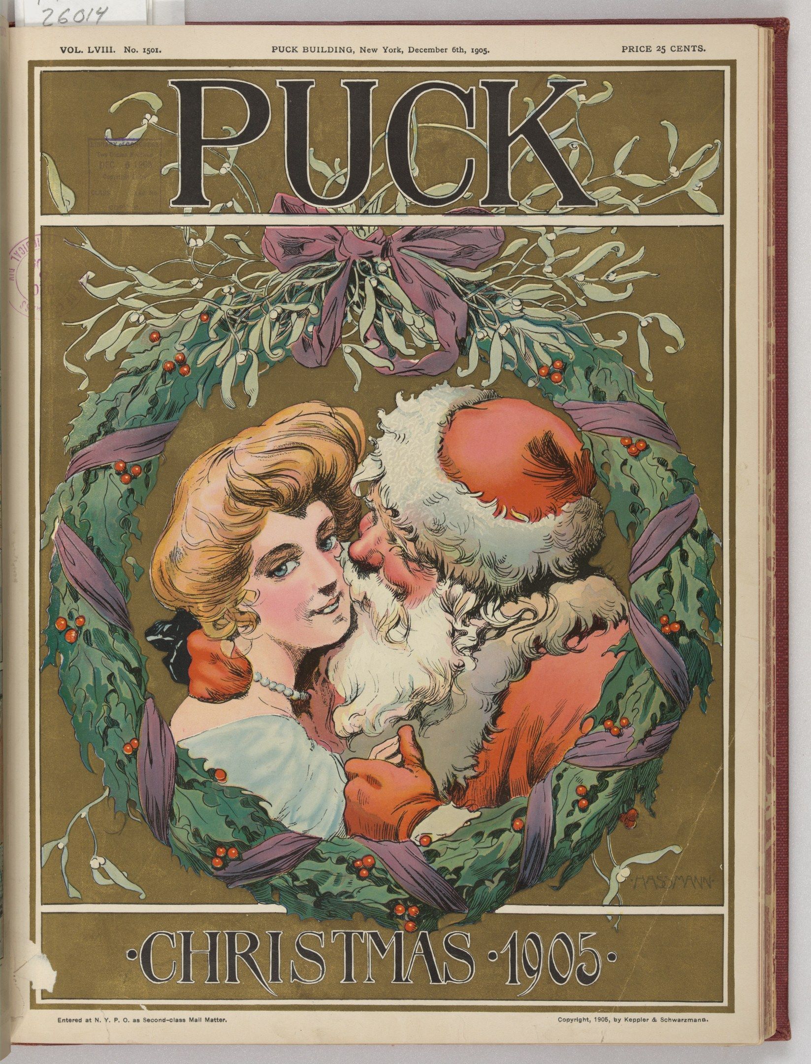 The image shows a book with a picture of Santa Claus and a woman on the cover. The book is titled...