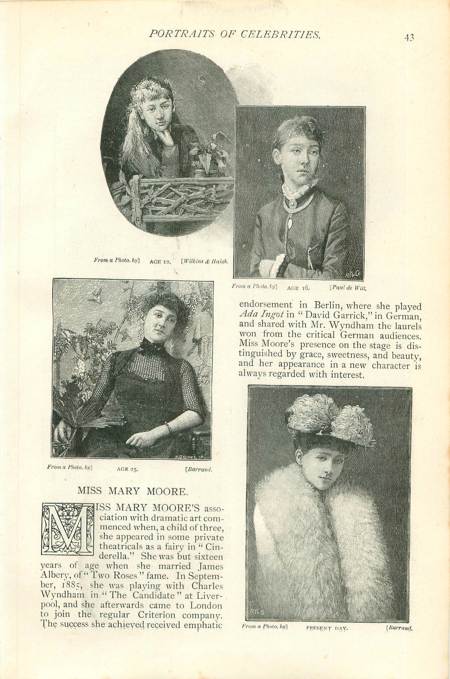 The image shows an open book with pictures of women and men on it. The book is placed on a flat...