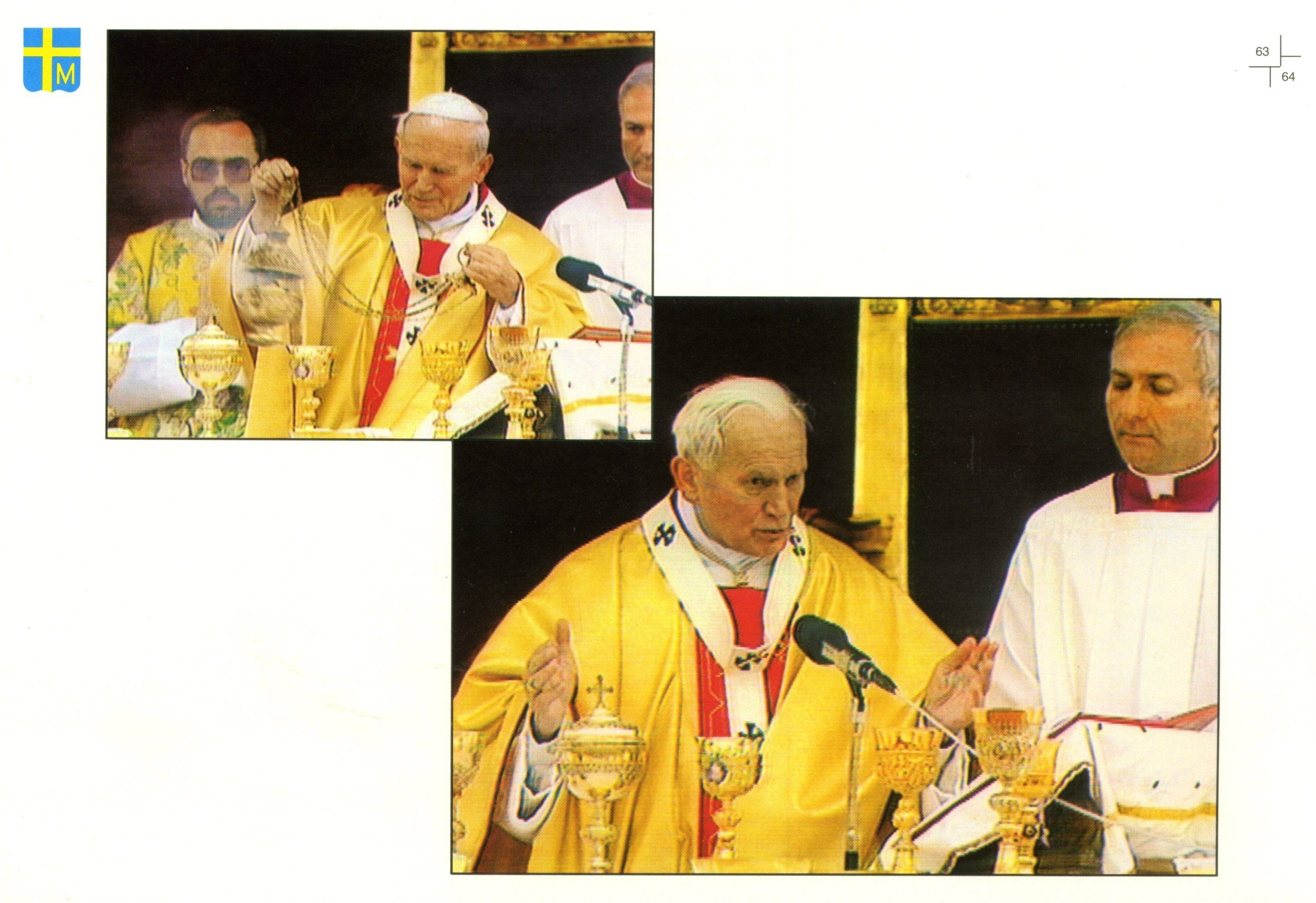 The image shows Pope Benedict XVI celebrating Mass at St. Peter's Basilica in Vatican City. He is...