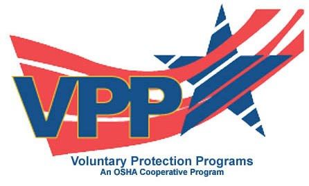 The image shows a poster with the text "Voluntary Protection Programs: An OSHA Cooperative Program"...