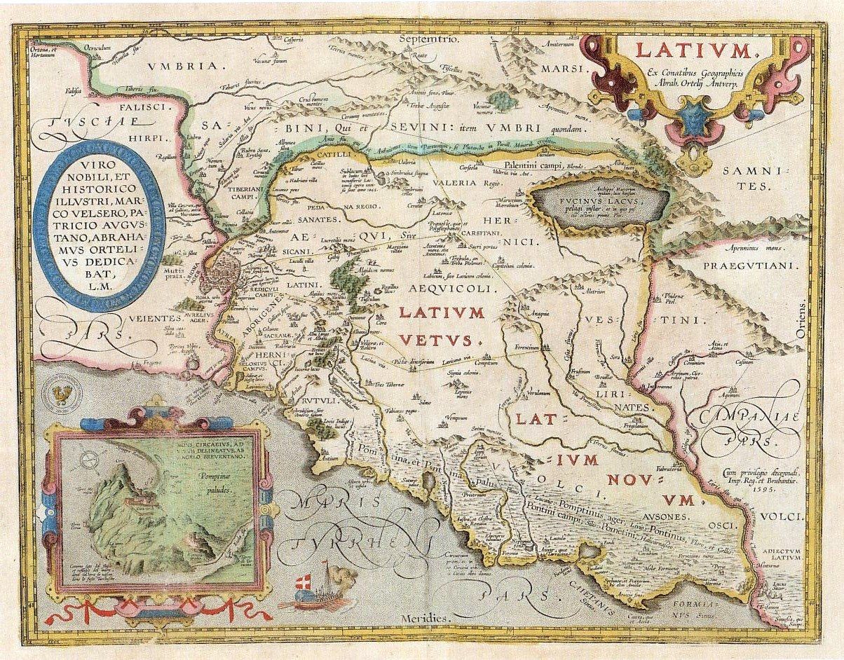 The image shows a poster of a map of Latin America from the 16th century. It is a detailed map with...
