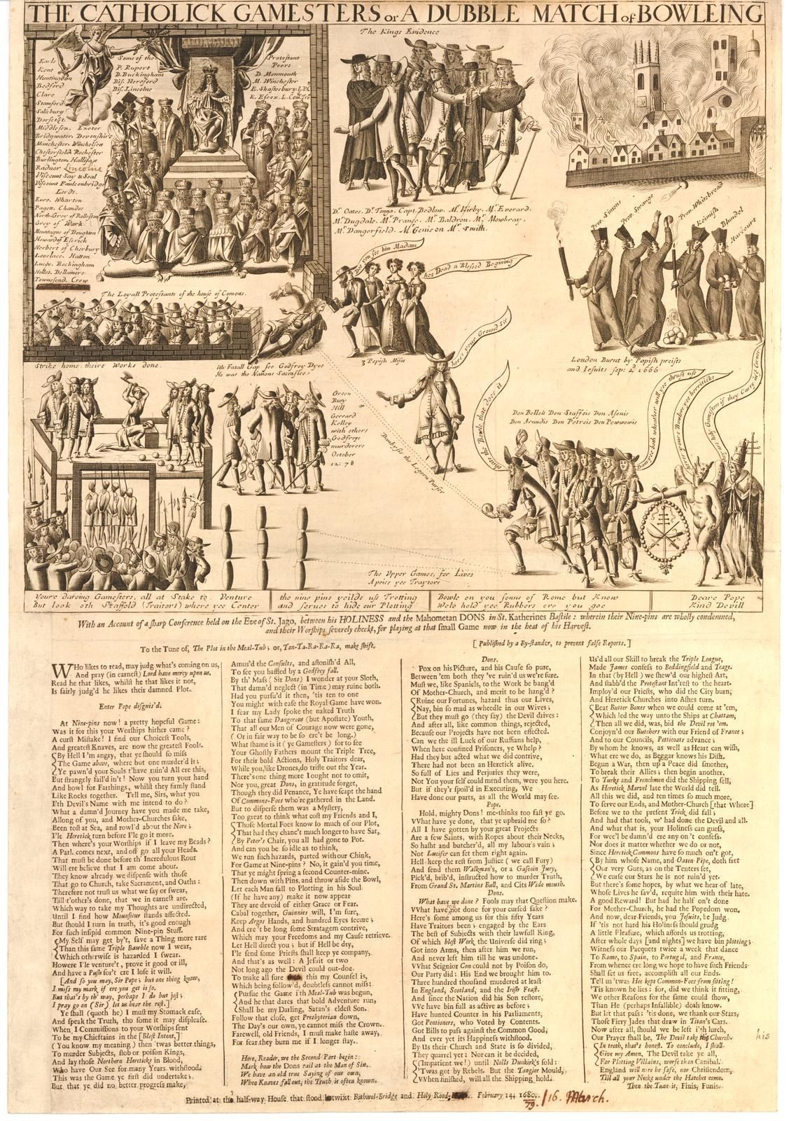 The image shows a paper with pictures and text depicting the Catholic Gamers of a Double Match of...