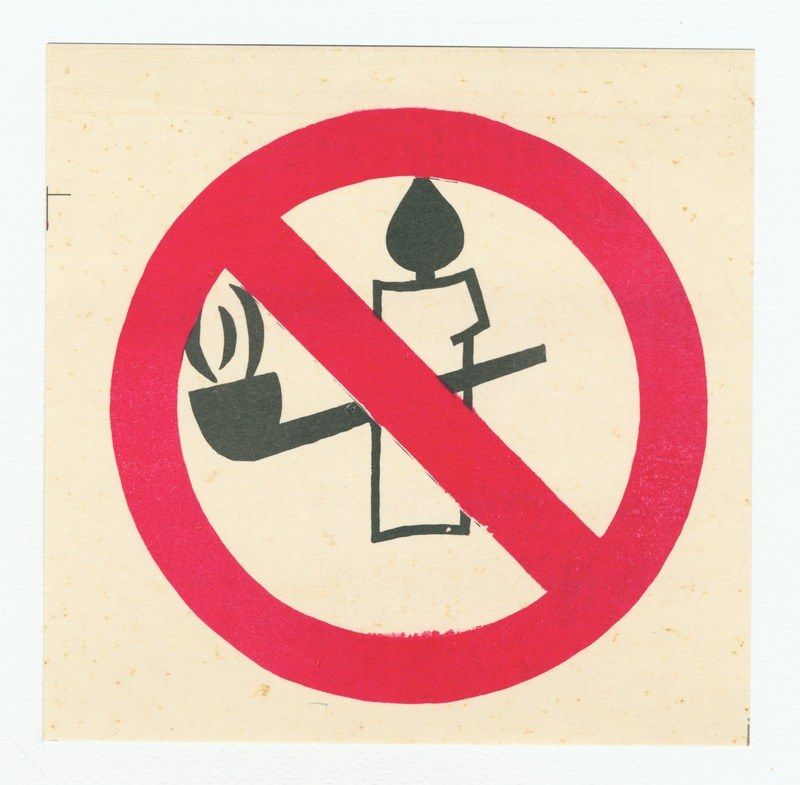 The image shows a no smoking sign on a white background. The sign is rectangular in shape with a...