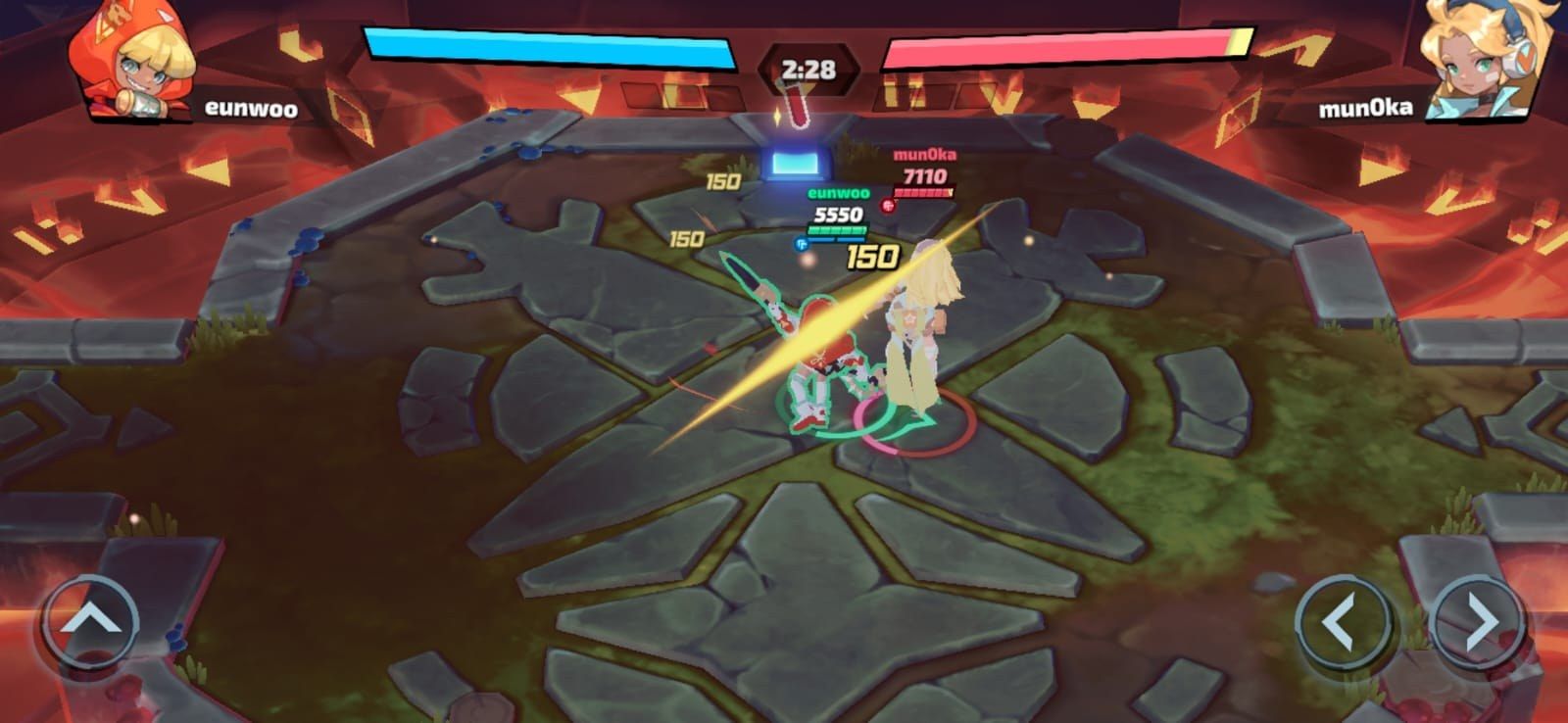 The image shows a screenshot of a game with a character in the middle of it, surrounded by animated...