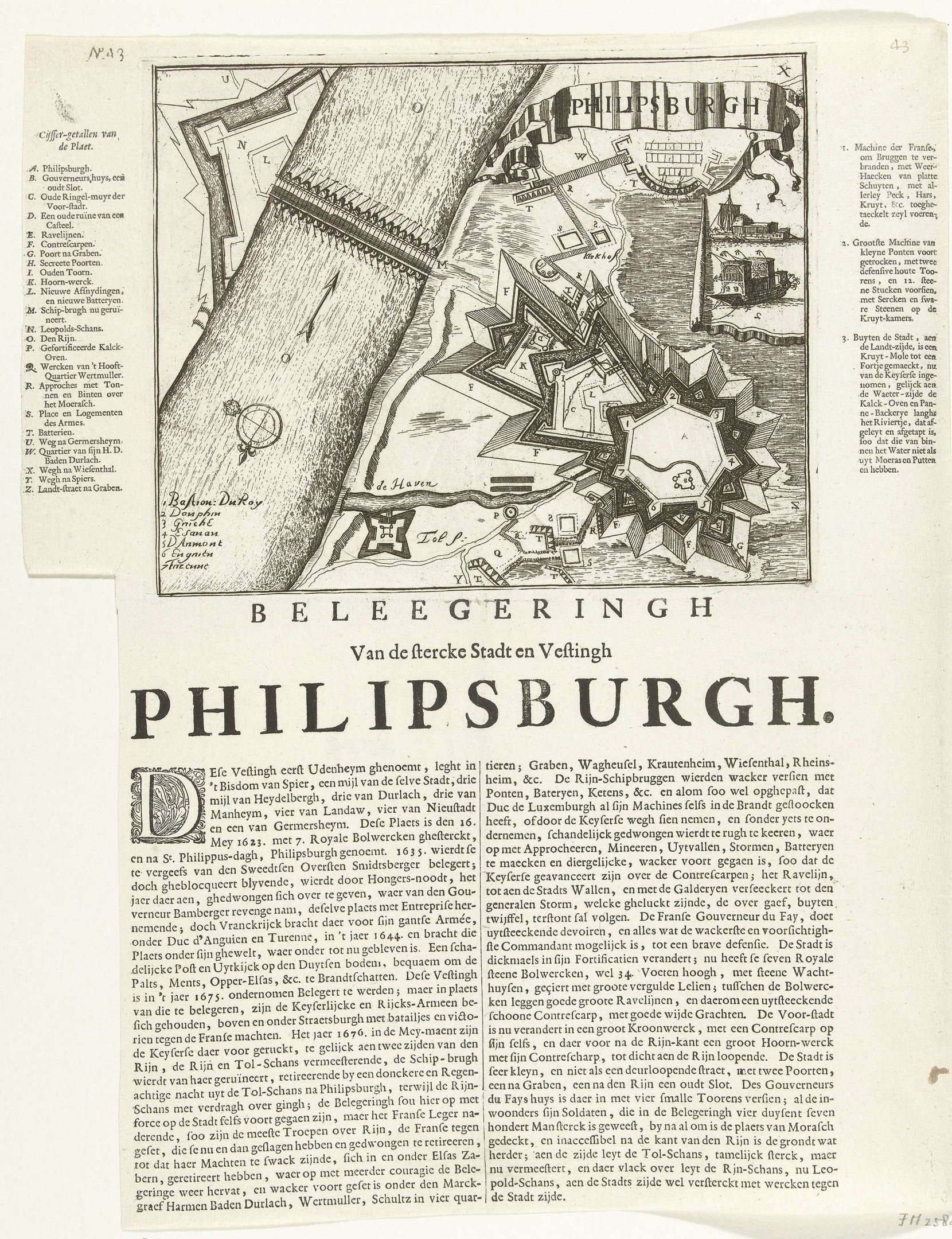 The image shows an old book with a drawing of a map of Philadelphia on it. The paper has text...