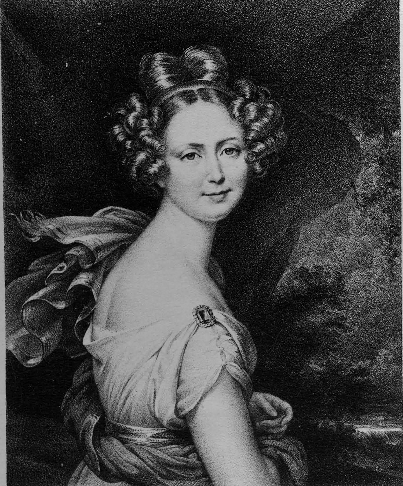 The image shows a black and white photo of a woman in a dress, with a dark background. At the...