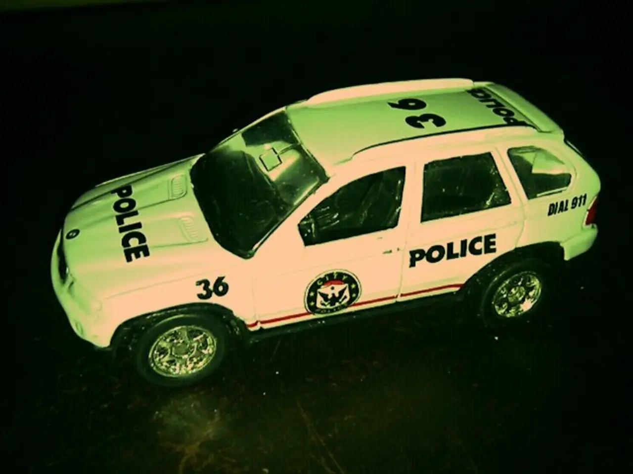 Twoyouths discovered in the act of burglary, with a helicopter and canine unit involved in their...