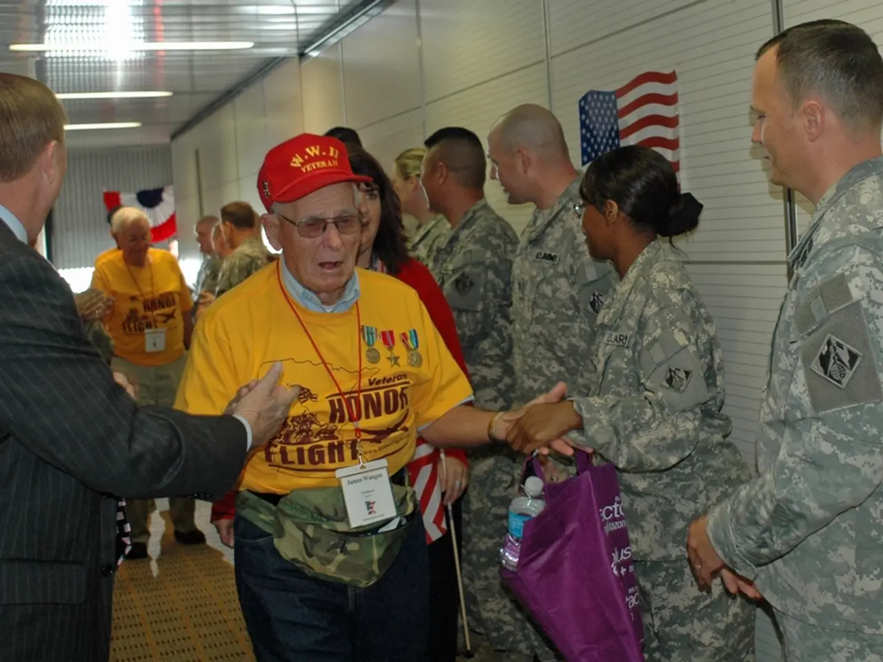 Town Hall encounter as OB Tim Kurzbach greets attendees from the Federal Volunteer Service