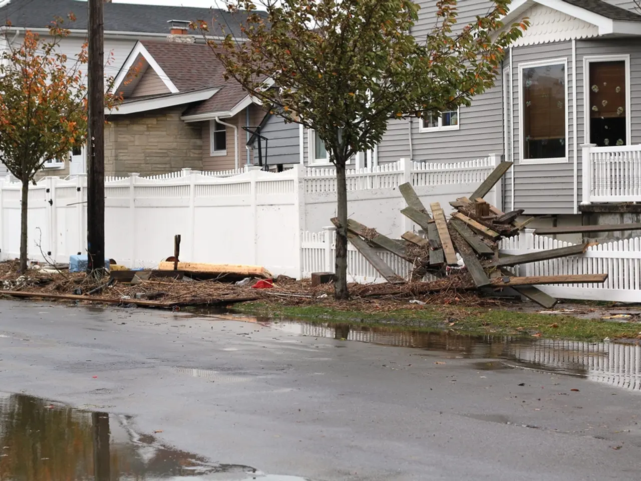 These are the houses with the windows and glass doors. I can see the wooden boards. This looks like...