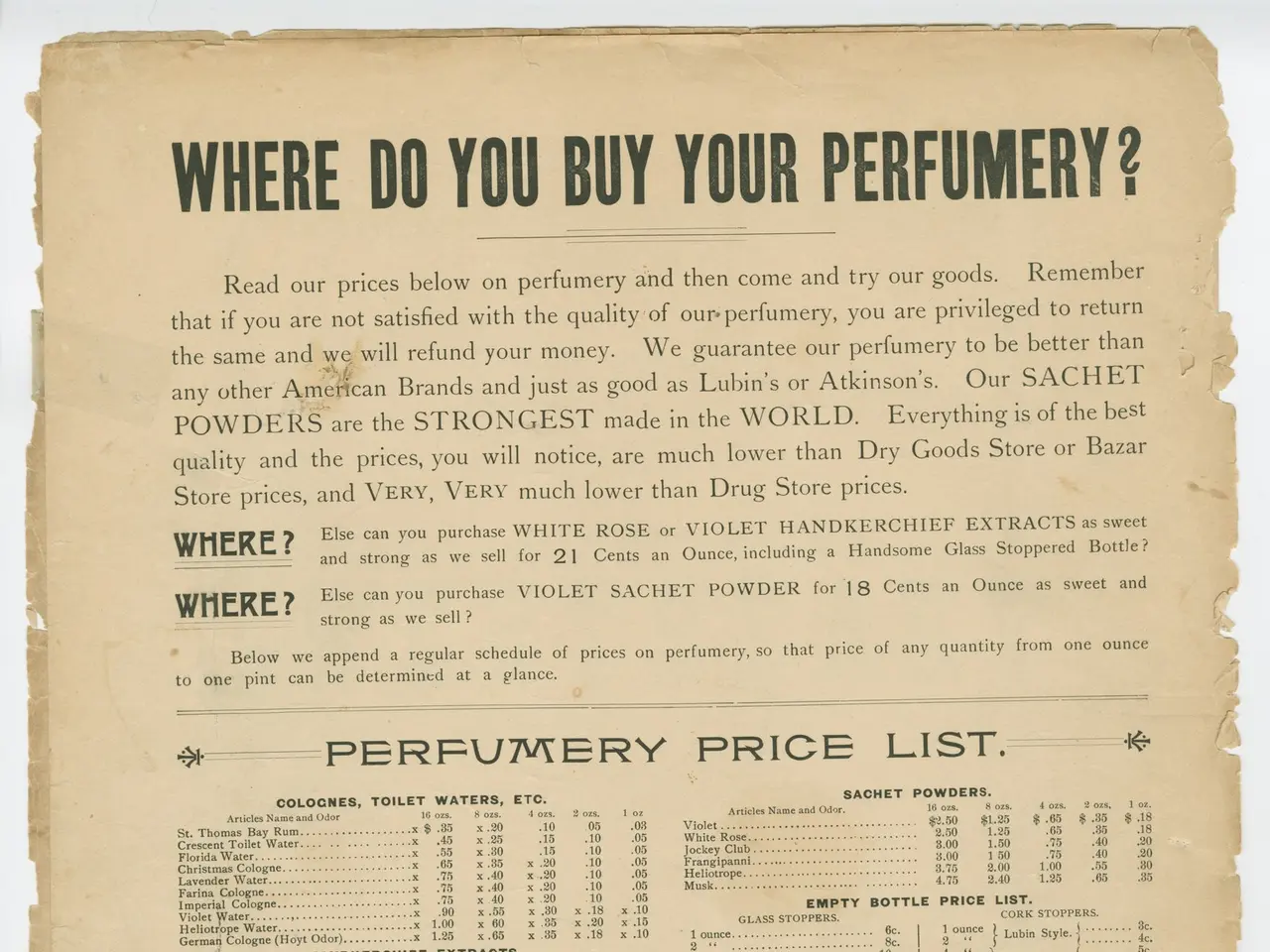 The image shows a paper with text and color samples at the bottom. The text reads "Where do you buy...