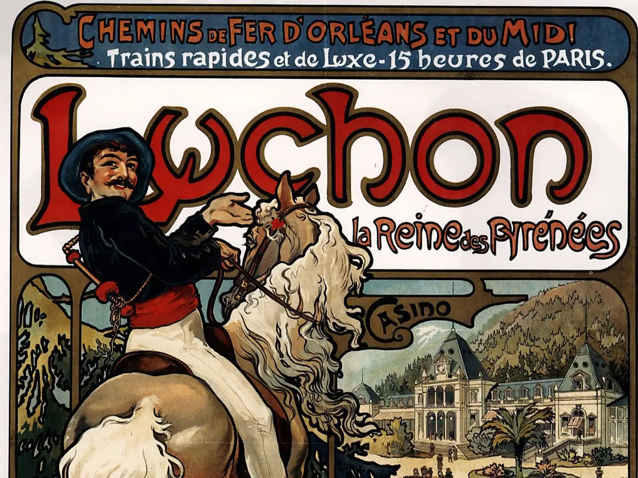 The image shows a poster advertising a horse show in Lyon, France. It features a person sitting...