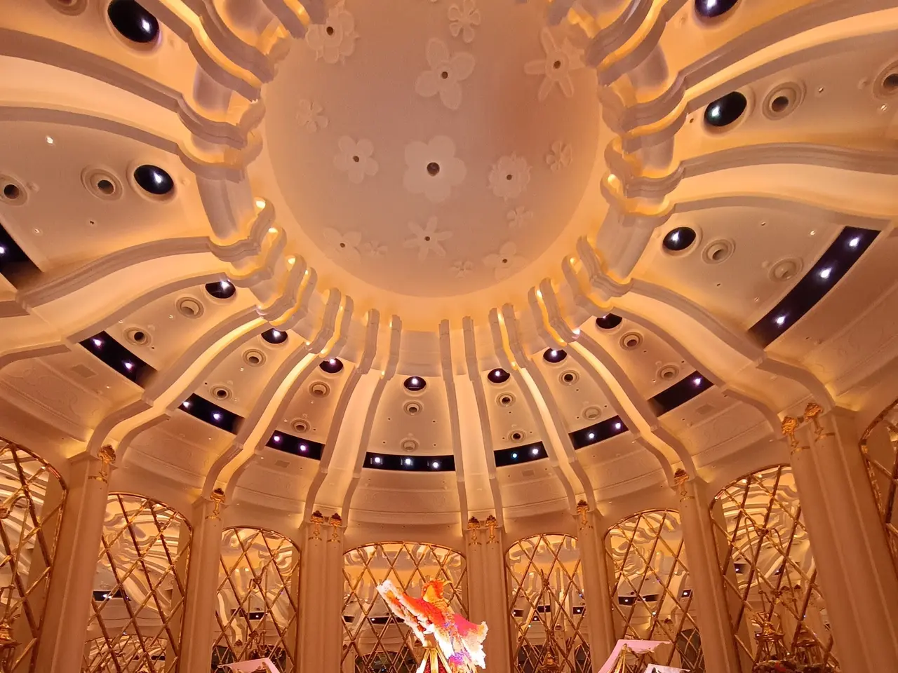 The image shows the inside of the Bellagio Hotel and Casino in Las Vegas, Nevada. There are a few...