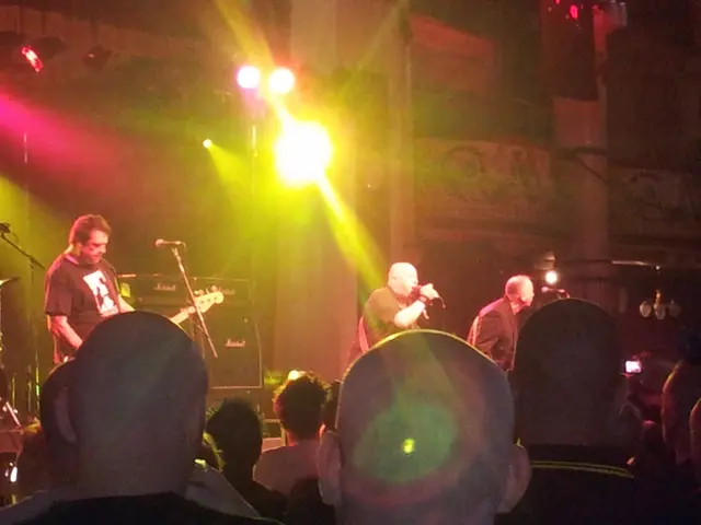 Tribute band performing Rammstein music at a steel factory
