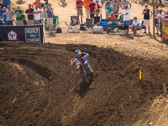 Former partner zips past on a bicycle.