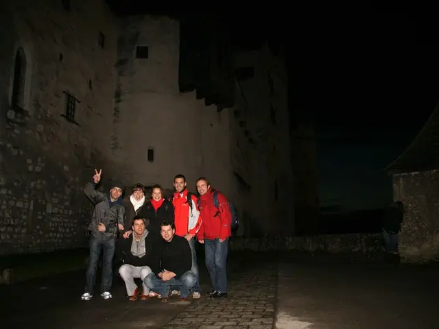 Anniversary celebration at a castle featuring a grand party