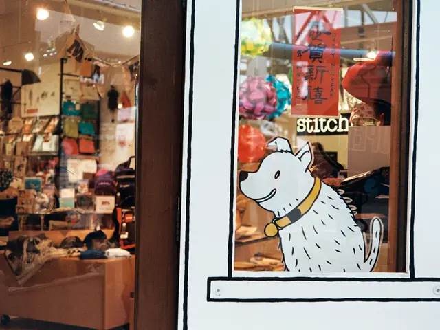 In this image on the right there is an art of a dog and there is a text. On the left there are...