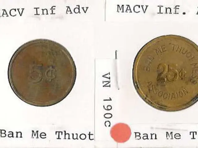In this picture we can see a poster with some information and we can see the coins.