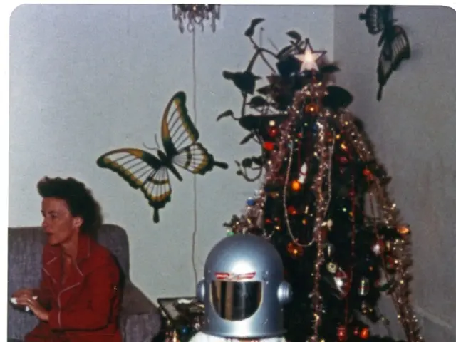 In the middle of this image, there is a child with a helmet and standing on a floor. Beside him,...