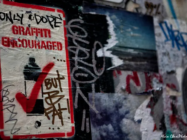 In the center of the image there is a wall. There is a graffiti painting on the wall. In the right...