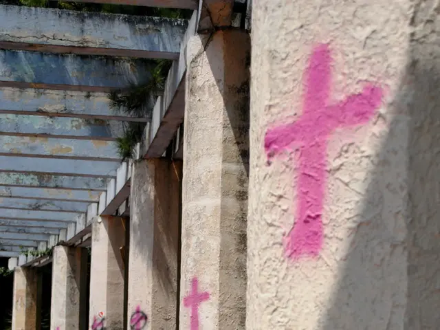 In this picture we can see pillars on the right side, at the bottom there are some tiles, we can...