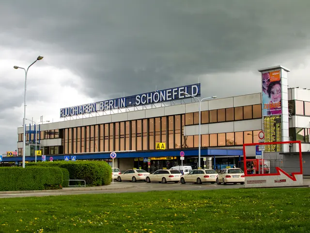 In this image we can see the grass, shrubs, vehicles parked here, caution boards, light poles,...