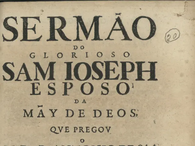 The image shows an old book with the title "Sermao do Glorioso Sam Joseph Esposo" written on the...