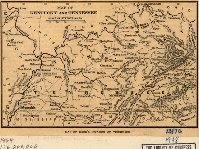 The image shows a map of Kentucky and Tennessee from the Library of Congress. It is a detailed map...