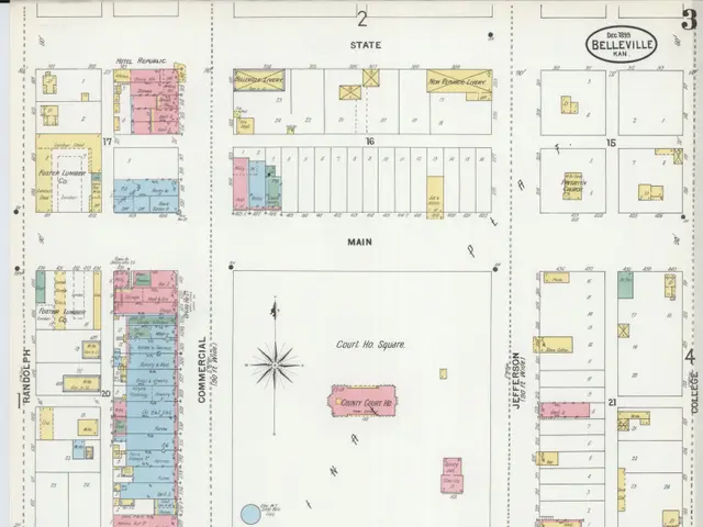 The image shows an old map of the city of San Francisco, California, with a detailed plan of the...