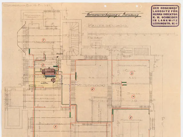The image shows a drawing of a building with a lot of wires on it, which is a plan of the Rosenhof...