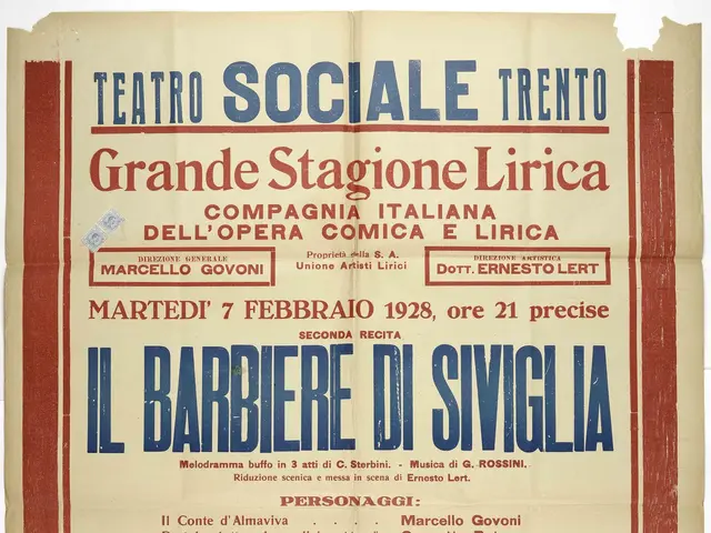 The image shows a poster advertising a concert at the Teatro Sociale Trento in Rome, Italy. The...