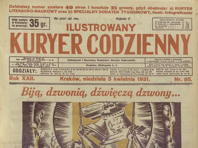 The image shows an old book with a picture of a group of people on it, along with some text. The...