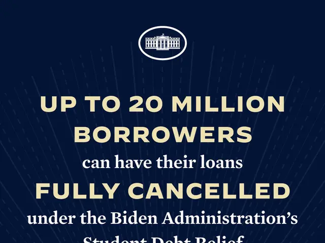 The image shows a poster with text and a logo that reads "Up to 20 million borrowers can have their...
