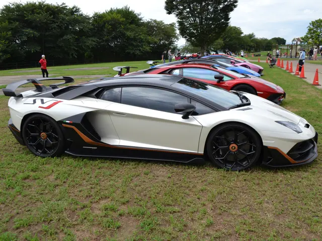 The image shows a Lamborghini Aventador LP700-4 Superveloce at the Goodwood Festival of Speed....