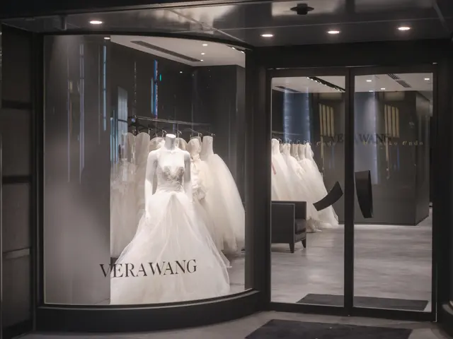 The image shows a verawang bridal boutique in Singapore, with mannequins wearing beautiful wedding...