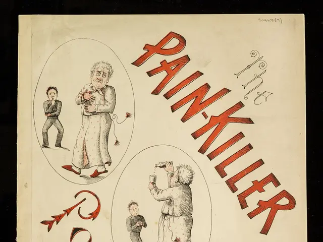 The image shows a paper with pictures of people and text on it, set against a black background. The...