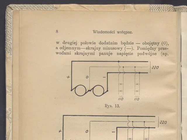 The image shows an open book with a drawing of a circuit on it. The book contains text and...