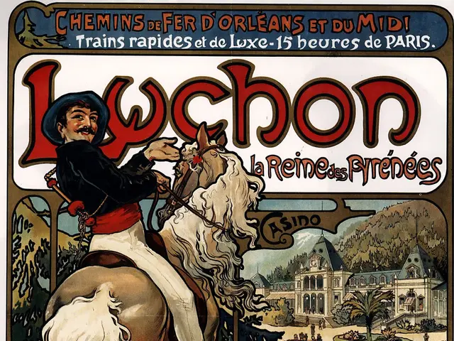 The image shows a poster advertising a horse show in Lyon, France. It features a person sitting...