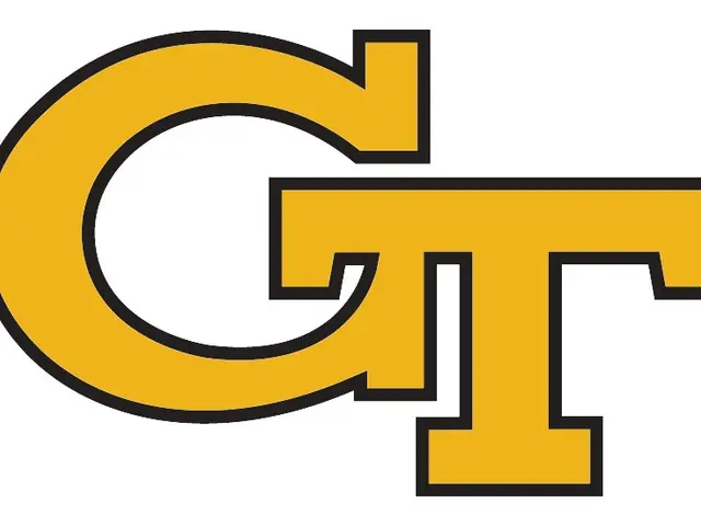The image shows the Georgia Tech Yellow Jackets logo, which is a yellow letter 'G' in the center of...