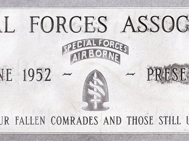 The image shows a plaque with the words "Special Forces Association" written on it, along with...