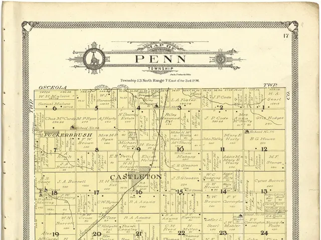 The image shows an old map of the city of Penn Township, Pennsylvania. It is a detailed map with...